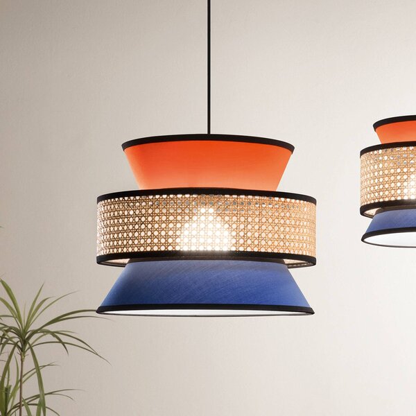 Luce Ambiente Design Lampa wisząca Gazebo, możliwość ściemniania, żółty / pomarańczowy, salon / jadalnia, tkanina / materiał / jedwab