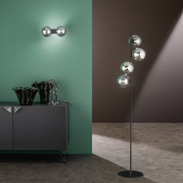 Luce Ambiente Design Kinkiet Honey, możliwość ściemniania, czarny, salon / jadalnia, metal