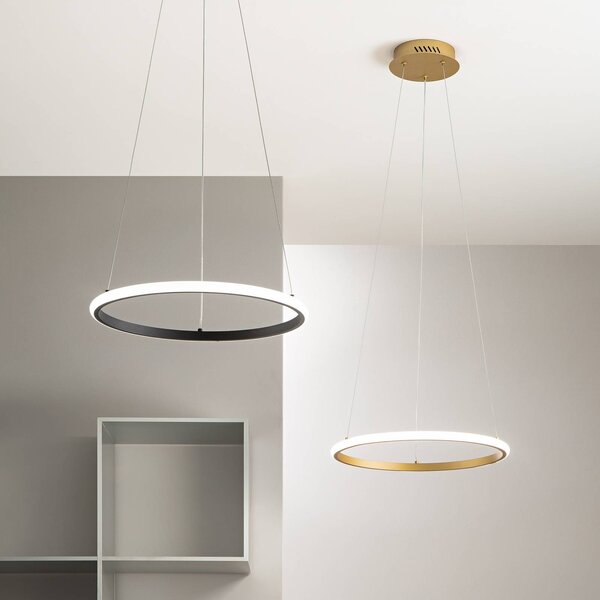 Luce Ambiente Design Lampa wisząca Axis, czarny, salon / jadalnia, metal, nowoczesny