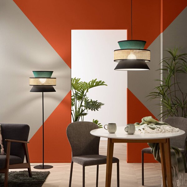 Luce Ambiente Design Lampa wisząca Gazebo, możliwość ściemniania, zielony, salon / jadalnia, tkanina / materiał / jedwab