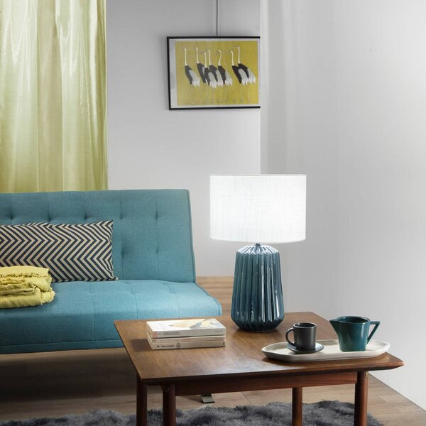 Luce Ambiente Design Lampa stołowa Kiowa, niebieski, salon / jadalnia, ceramika