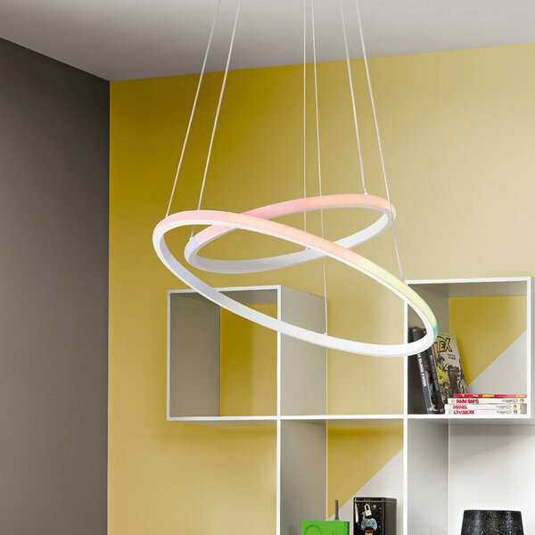 Luce Ambiente Design Lampa wisząca Axis, biały / opal, salon / jadalnia, metal, nowoczesny