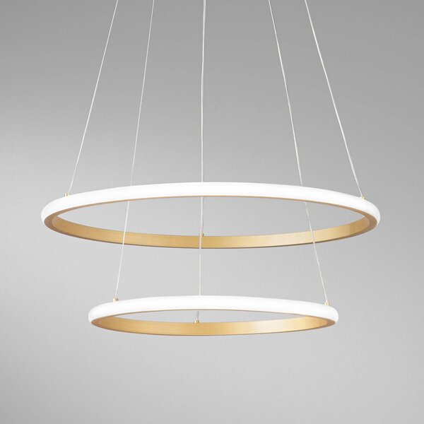 Luce Ambiente Design Lampa wisząca Axis, mosiężny / złoty, salon / jadalnia, metal, nowoczesny