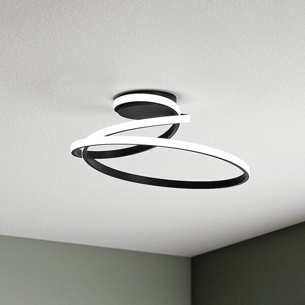 Luce Ambiente Design Lampa sufitowa LED Coaster, czarny, salon / jadalnia, aluminium, nowoczesny