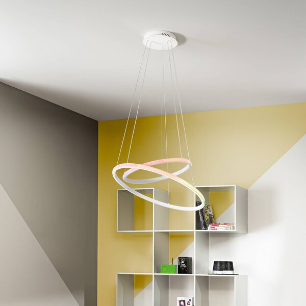 Luce Ambiente Design Lampa wisząca Axis, biały / opal, salon / jadalnia, metal, nowoczesny