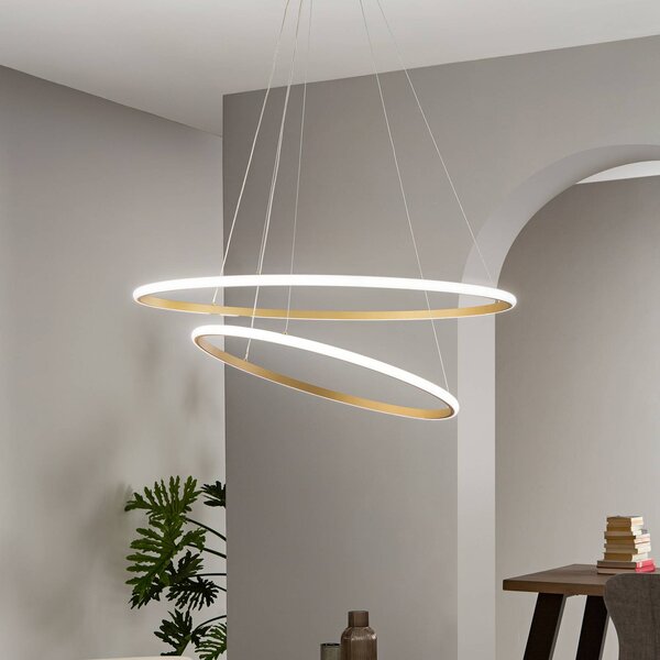 Luce Ambiente Design Lampa wisząca Axis, mosiężny / złoty, salon / jadalnia, metal, nowoczesny