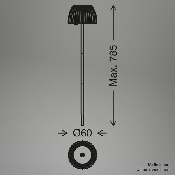 Briloner Lampa z grotem ziemnym LED RIFFLE NANO, antracyt, Ø 6 cm, zestaw 2 szt. możliwość ściemniania, czarny, metal, nowoczesny