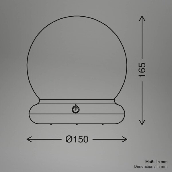 Briloner Lampa stołowa LED LUSTRO, biała, Ø 15 cm, RGBW, touchdim możliwość ściemniania, biały / opal, salon / jadalnia, tworzywo sztuczne, nowoczesny