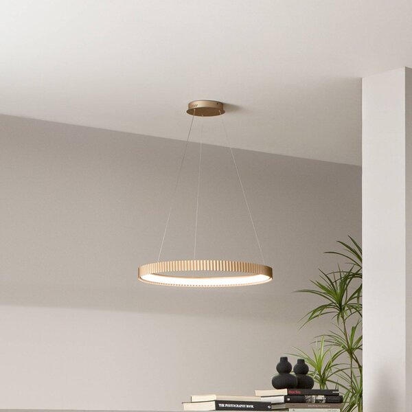 Luce Ambiente Design Lampa wisząca Niike, mosiężny / złoty, salon / jadalnia, metal, nowoczesny