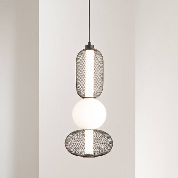 Luce Ambiente Design Lampa wisząca Inkas, czarny, salon / jadalnia, szkło