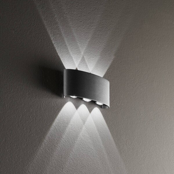 INTEC Kinkiet zewnętrzny LED Betle, czarny, aluminium, nowoczesny