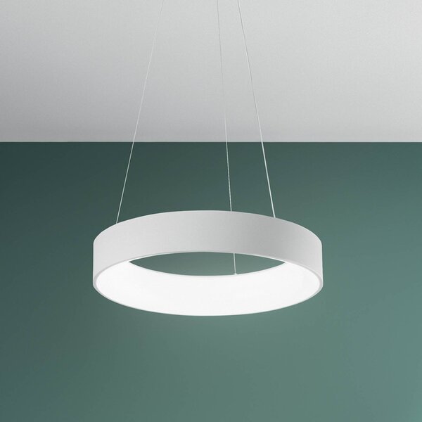 Luce Ambiente Design Lampa wisząca Noah, biały / opal, salon / jadalnia, aluminium, nowoczesny