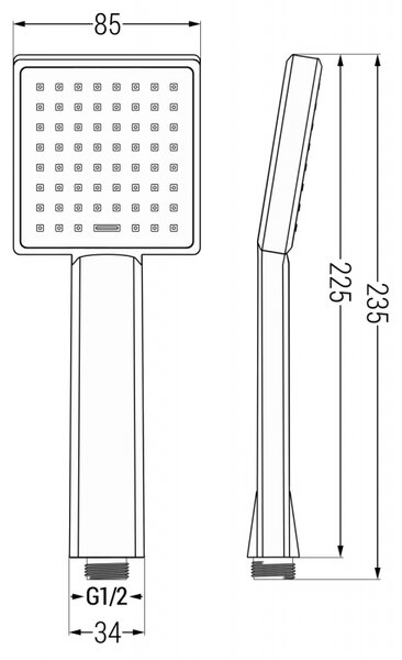 Mexen R-45 rączka prysznicowa 1-funkcyjna, chrom - 79545-00