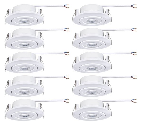 Paulmann Oprawa wpuszczana LED Paulmann, biała Ø 8 cm 4,8 W włączanie/wyłączanie zestaw, biały / opal, salon / jadalnia, tworzywo sztuczne, nowoczesny