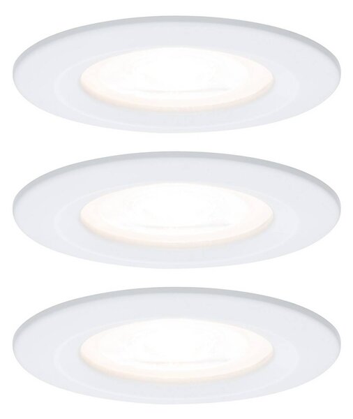 Paulmann Oprawa wpuszczana Nova, biała Ø 8 cm GU10-LED IP44 zestaw 3 szt. Nova, biały / opal, łazienka, tworzywo sztuczne, nowoczesny