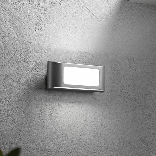 INTEC Kinkiet zewnętrzny LED Desert, czarny, aluminium, nowoczesny