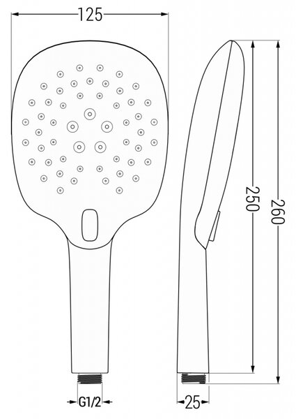 Mexen R-22 rączka prysznicowa 3-funkcyjna, chrom - 79522-00