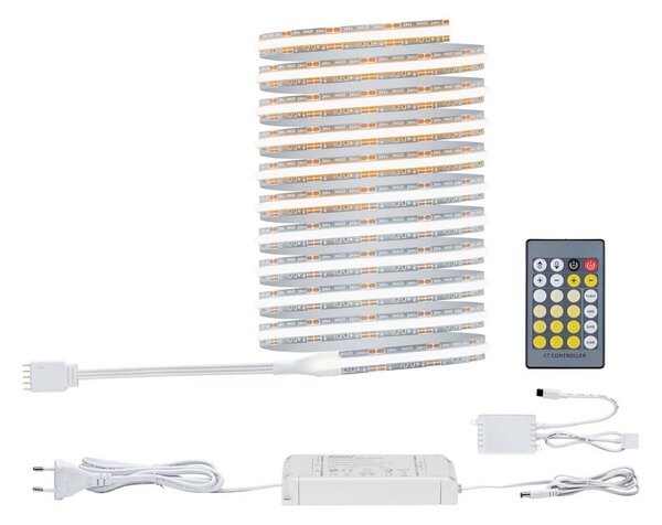 Paulmann taśma LED MaxLED 500 zestaw podstawowy, 3 m, srebrna, CCT 500, możliwość ściemniania, chromowy / srebrny, salon / jadalnia, tworzywo sztuczne, nowoczesny