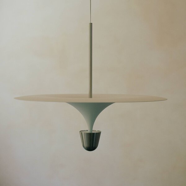 New Works Lampa wisząca designerska Kantarell, możliwość ściemniania, aluminiowy / szary / cynkowy, salon / jadalnia, metal, design