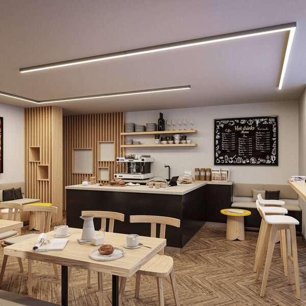 Paulmann Listwa LED Linion, chrom, narożnik 90°, 3000 K możliwość ściemniania, aluminiowy / szary / cynkowy, salon / jadalnia, aluminium, nowoczesny