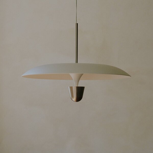 New Works Lampa wisząca designerska Kantarell, możliwość ściemniania, aluminiowy / szary / cynkowy, salon / jadalnia, metal, design