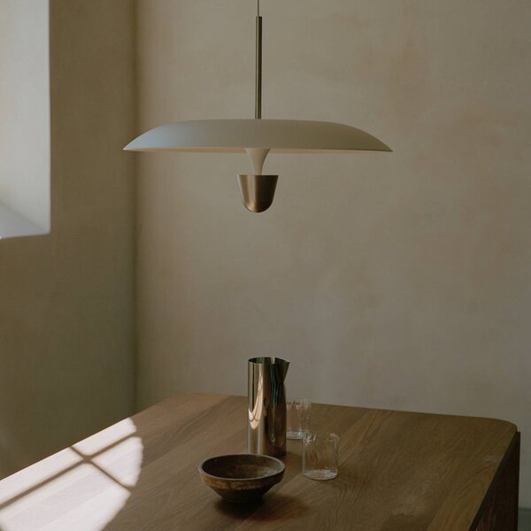 New Works Lampa wisząca designerska Kantarell, możliwość ściemniania, aluminiowy / szary / cynkowy, salon / jadalnia, metal, design