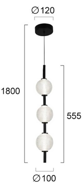 Viokef Lampa wisząca Abeona, czarny, salon / jadalnia, metal