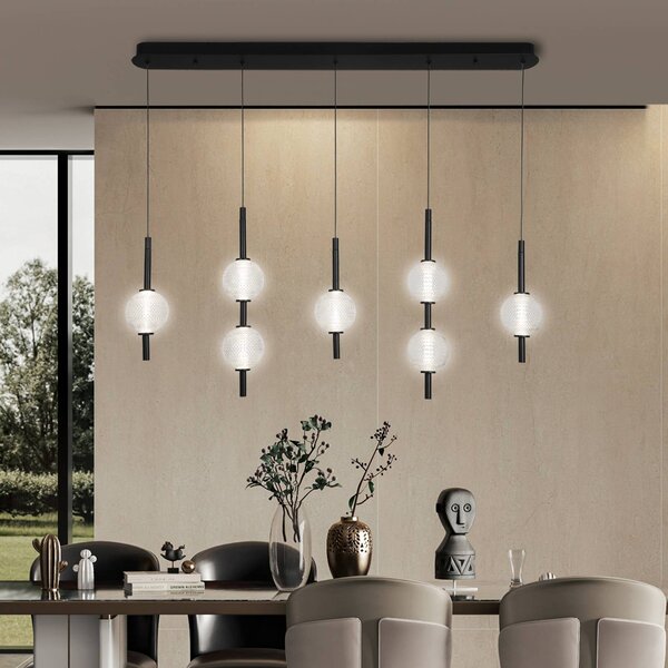 Viokef Lampa wisząca Abeona, czarny, salon / jadalnia, metal