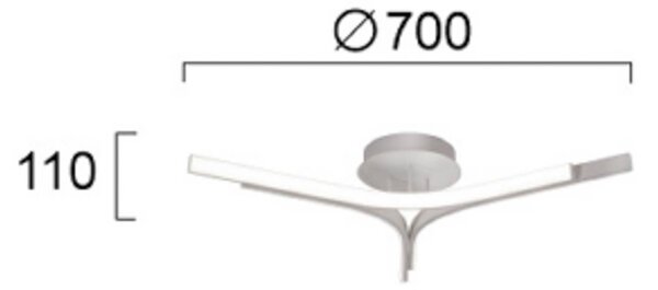 Viokef Lampa sufitowa LED Alta, chromowy / srebrny, salon / jadalnia, aluminium, nowoczesny