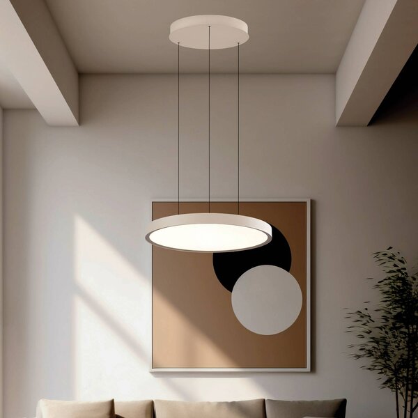 Viokef Lampa wisząca Denver, kremowy / amber, salon / jadalnia, aluminium, nowoczesny