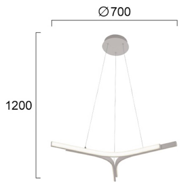 Viokef Lampa wisząca Alta, chromowy / srebrny, salon / jadalnia, aluminium, nowoczesny
