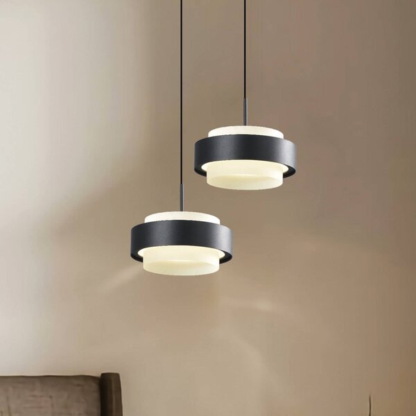 Viokef Lampa wisząca Donal, czarny, salon / jadalnia, aluminium, nowoczesny