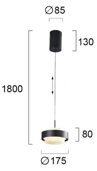 Viokef Lampa wisząca Donal, czarny, salon / jadalnia, aluminium, nowoczesny
