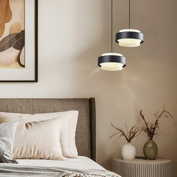 Viokef Lampa wisząca Donal, czarny, salon / jadalnia, aluminium, nowoczesny