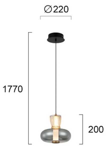 Viokef Lampa wisząca Sire, aluminiowy / szary / cynkowy, salon / jadalnia, metal