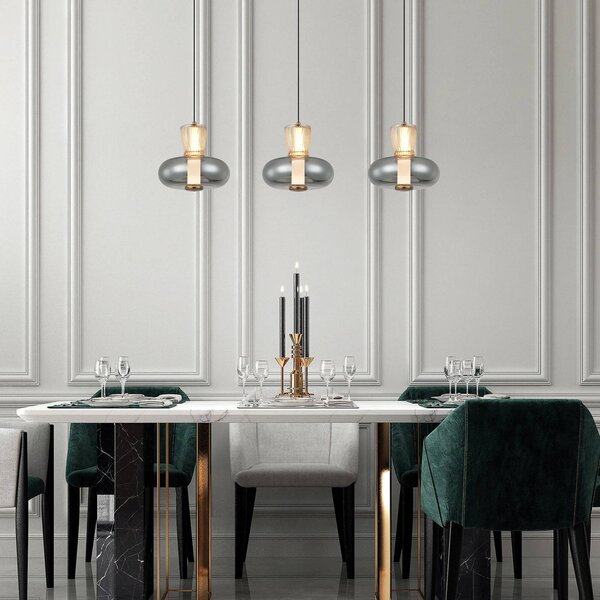 Viokef Lampa wisząca Sire, aluminiowy / szary / cynkowy, salon / jadalnia, metal
