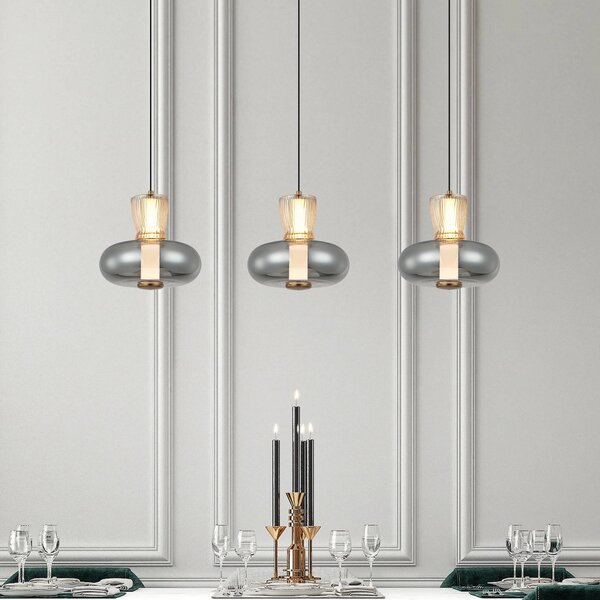 Viokef Lampa wisząca Sire, aluminiowy / szary / cynkowy, salon / jadalnia, metal