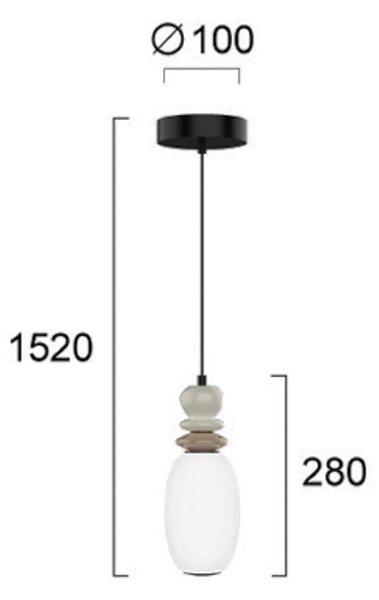 Viokef Lampa wisząca Gemma, multikolor, salon / jadalnia, szkło
