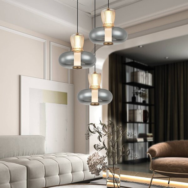 Viokef Lampa wisząca Sire, aluminiowy / szary / cynkowy, salon / jadalnia, metal