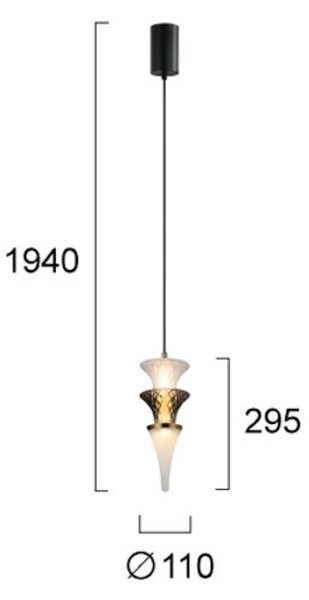 Viokef Lampa wisząca szklana Venera, biały / opal, salon / jadalnia, szkło