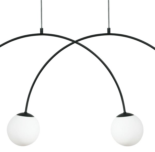 Lampa wisząca szklana Nova Domiluce, możliwość ściemniania, czarny, salon / jadalnia, metal, nowoczesny