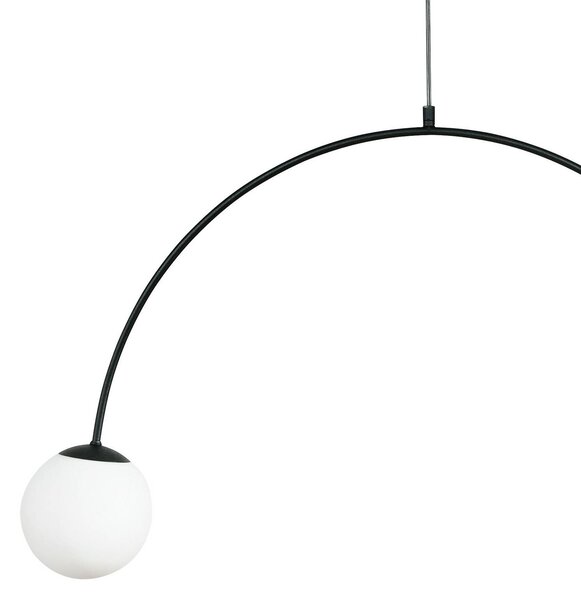Lampa wisząca szklana Nova Domiluce, możliwość ściemniania, czarny, salon / jadalnia, metal, nowoczesny