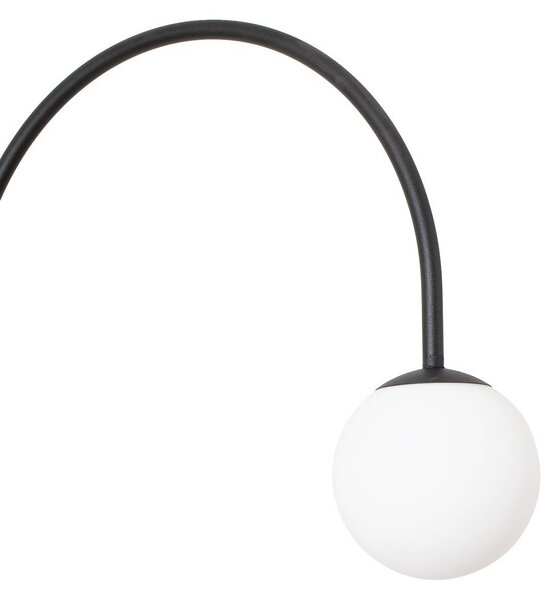 Lampa łukowa - lampa stojąca Nova Domiluce, czarny, salon / jadalnia, metal, nowoczesny