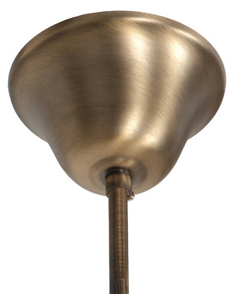 Steinhauer Lampa wisząca szklana Anthea, możliwość ściemniania, brązowy / mosiężny, salon / jadalnia, metal