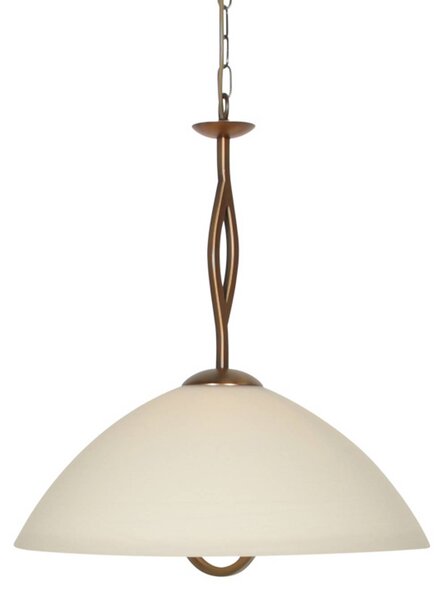 Steinhauer Lampa wisząca szklana Anthea, możliwość ściemniania, brązowy / mosiężny, salon / jadalnia, metal