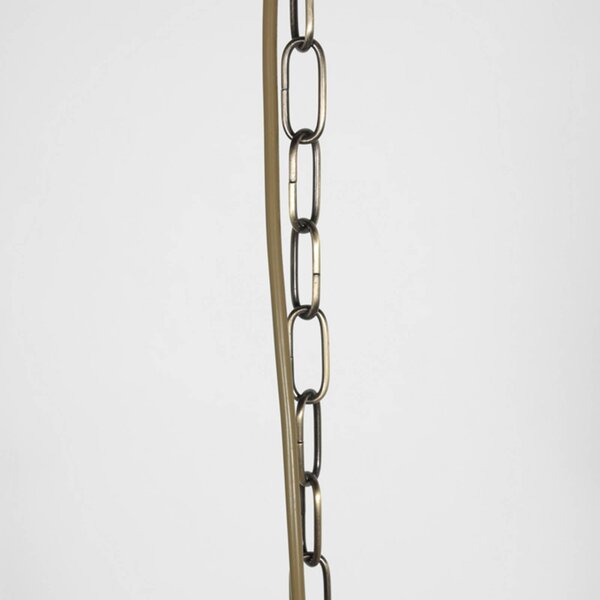 Steinhauer Lampa wisząca szklana Anthea, możliwość ściemniania, brązowy / mosiężny, salon / jadalnia, metal