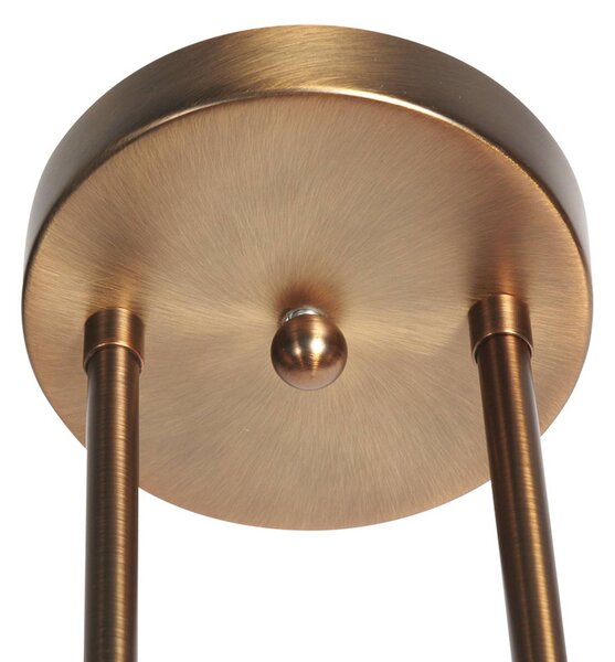 Steinhauer Lampa wisząca szklana Anthea, możliwość ściemniania, brązowy / mosiężny, salon / jadalnia, metal
