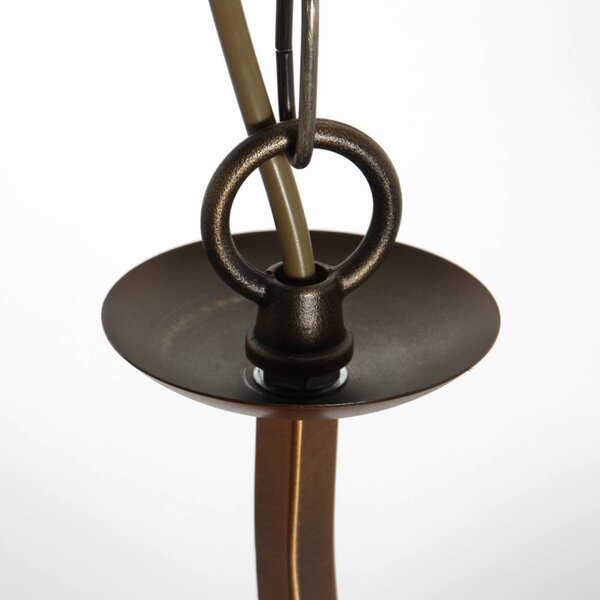 Steinhauer Lampa wisząca szklana Anthea, możliwość ściemniania, brązowy / mosiężny, salon / jadalnia, metal