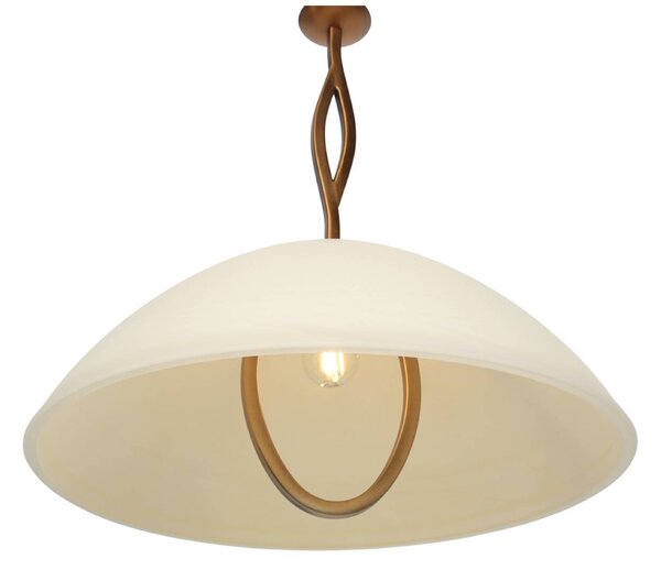 Steinhauer Lampa wisząca szklana Anthea, możliwość ściemniania, brązowy / mosiężny, salon / jadalnia, metal