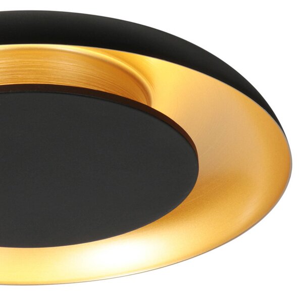 Steinhauer Lampa sufitowa LED Golden Veil, możliwość ściemniania, czarny, salon / jadalnia, metal, nowoczesny